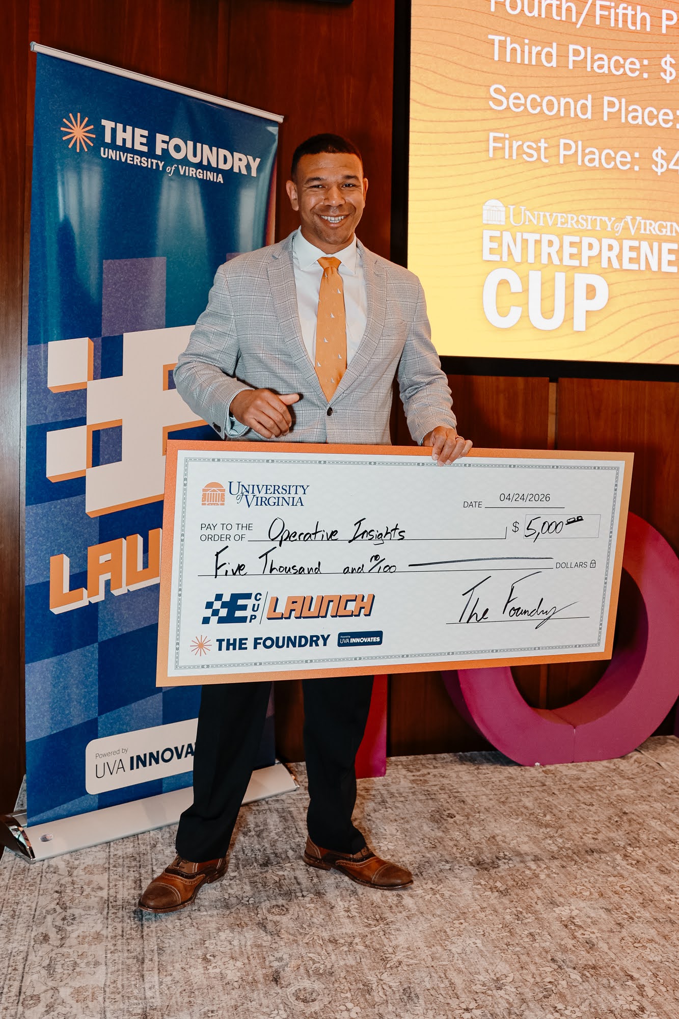 A founder pitching at the E-Cup 2026 finals